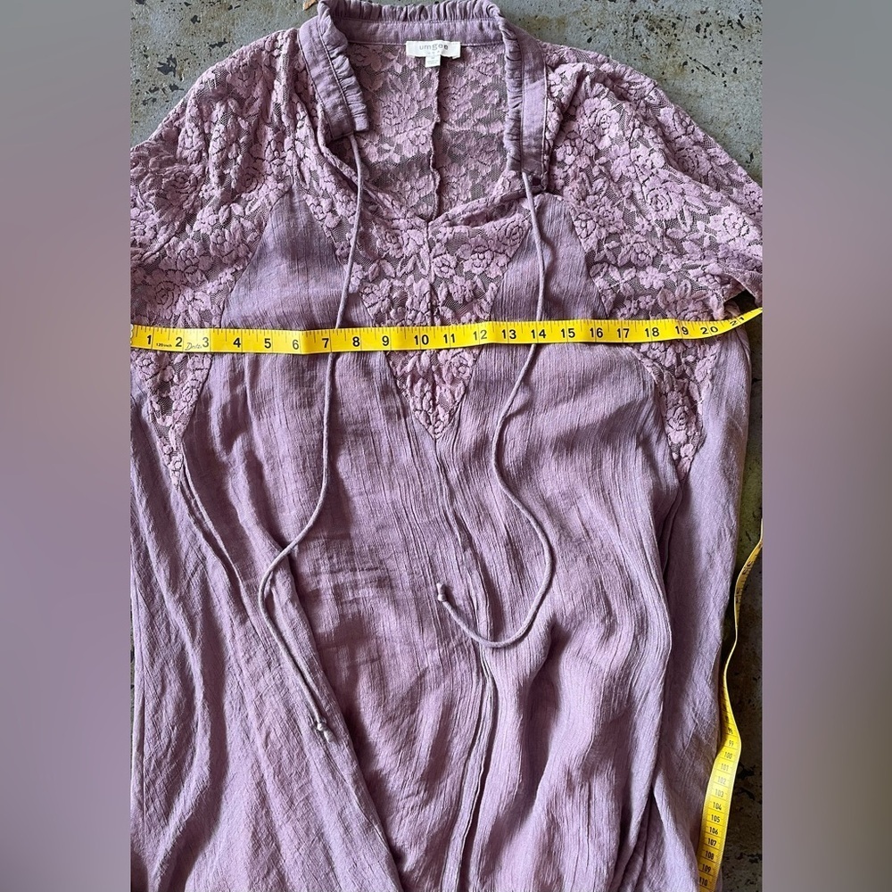 Umgee Mauve Bohemian Long Sleeve Lace Detail Women's Dress Size Medium - Picture 6 of 9